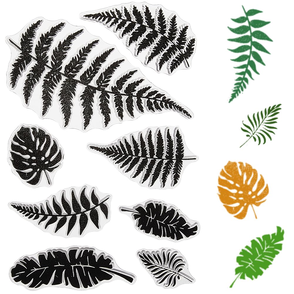 CRASPIRE Leaf Clear Rubber Stamps Plants Ferns Turtleback Leaf Reusable Retro Transparent Silicone Stamp Seals for Journaling Card Making Scrapbooking Photo Album Decorative DIY