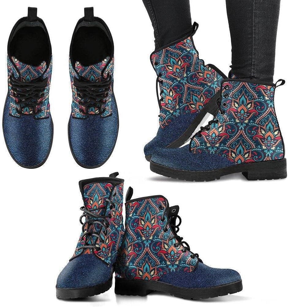 Blue Stride Memory Foam Boots | All Season Lace Up Boots | Vegan Leather Combat Boot