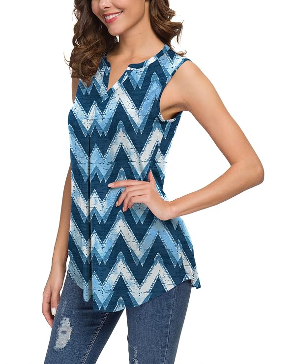 Neineiwu Womens Summer Tank Top Causal V Neck Sleeveless Loose Pleated Vest by Neineiwu - Used condition - Image 4