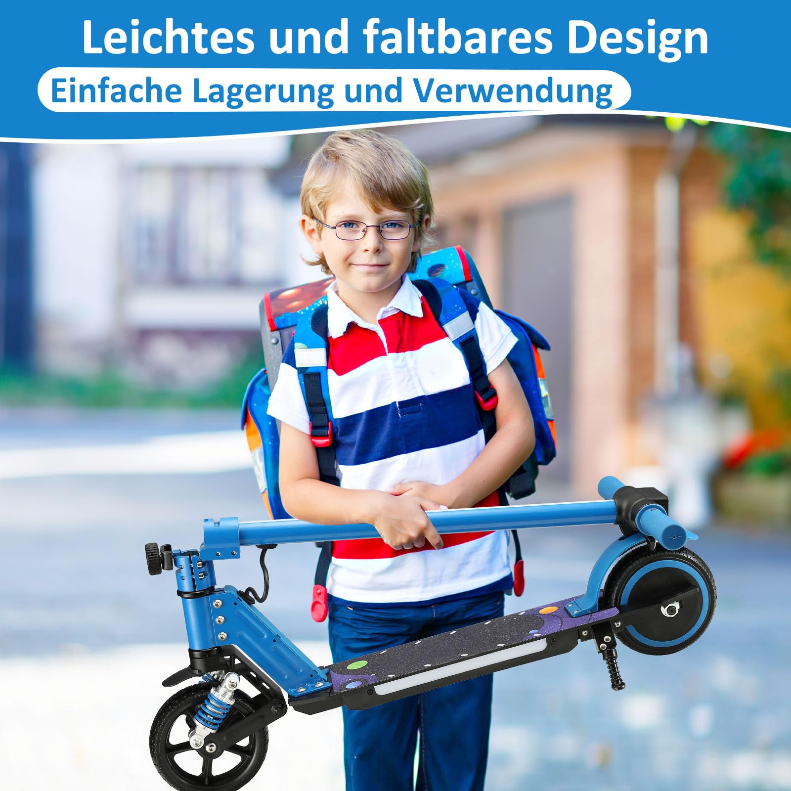 S5 Elektroroller Kinder - 130W Motor, 14 Km/h, Faltbar