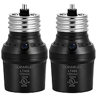 Vista 1 de Suraielec Toma de sensor de luz, enchufe automático de luz del atardecer al amanecer con rotación de sensor de 360°, adaptador de base de bombilla