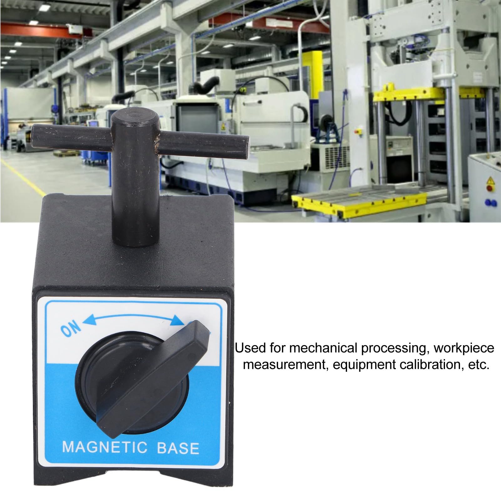 Podstawa magnetyczna Podstawa Wytrzymała siła ssania 60 kg Gwint M8 Typ przełącznika Uchwyt czujnika zegarowego do obróbki mechanicznej Kalibracja sprzętu do pomiaru przedmiotu