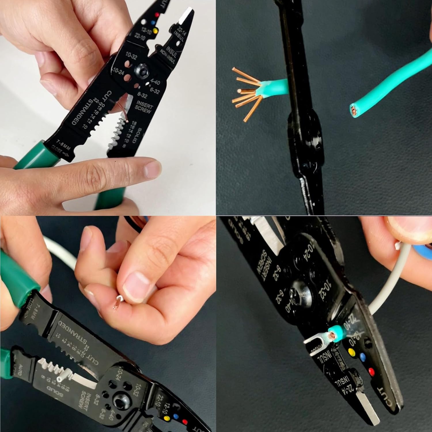 8" Wire Stripper Wire Crimping Tool Wire Stripper Tool for 8-22 AWG Crimp Insulated Non-Insulated and Ignition Terminals Wire Cutter Cable Stripper Wiring Tools and Multi-Function Hand Tool