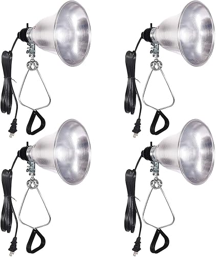 Simple Deluxe Enchufe de luz de abrazadera E26 con reflector de aluminio de 5.5 pulgadas, apto para lámpara de 60 vatios de máximo (sin bombilla