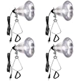 Simple Deluxe E26 Clamp Light Socket with 5.5 Inch Aluminum Reflector, Suit for Max 60 Watt Lamp (No Bulb Included) with 18/2-Gauge 6 Feet Cord, 4 Pack