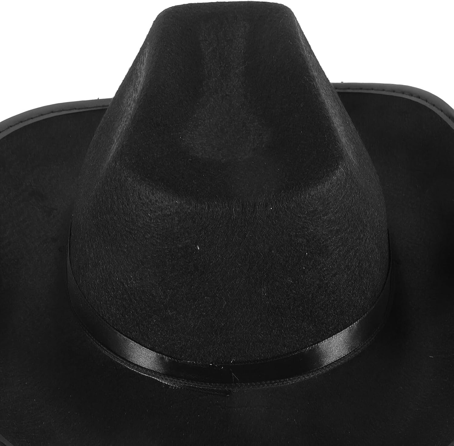BESTYASH Cowgirl Hat for Women Bridal Western Party Hat with Rhinestone Tassel Black Sunshade