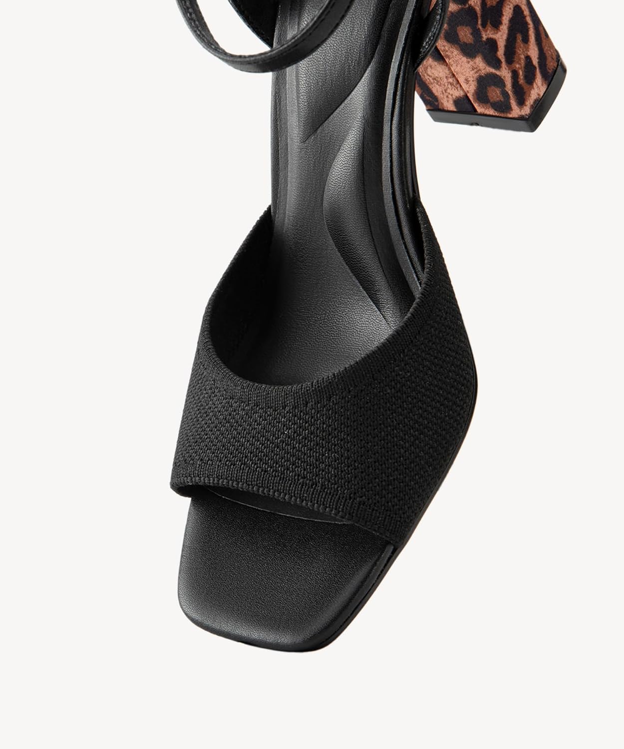 NEWBELLA Women's Square Toe Heeled Sandals - Chunky High Heels with Adjustable Ankle Strap Design, Comfort Dress Shoes for Wedding, Party, Evening, Black 6.5 - Image 5