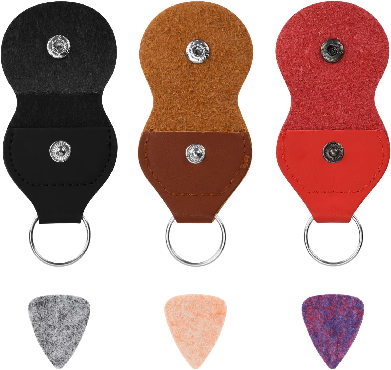 Cosmos Guitar Pick Ukulele Felt Picks with PU Leather