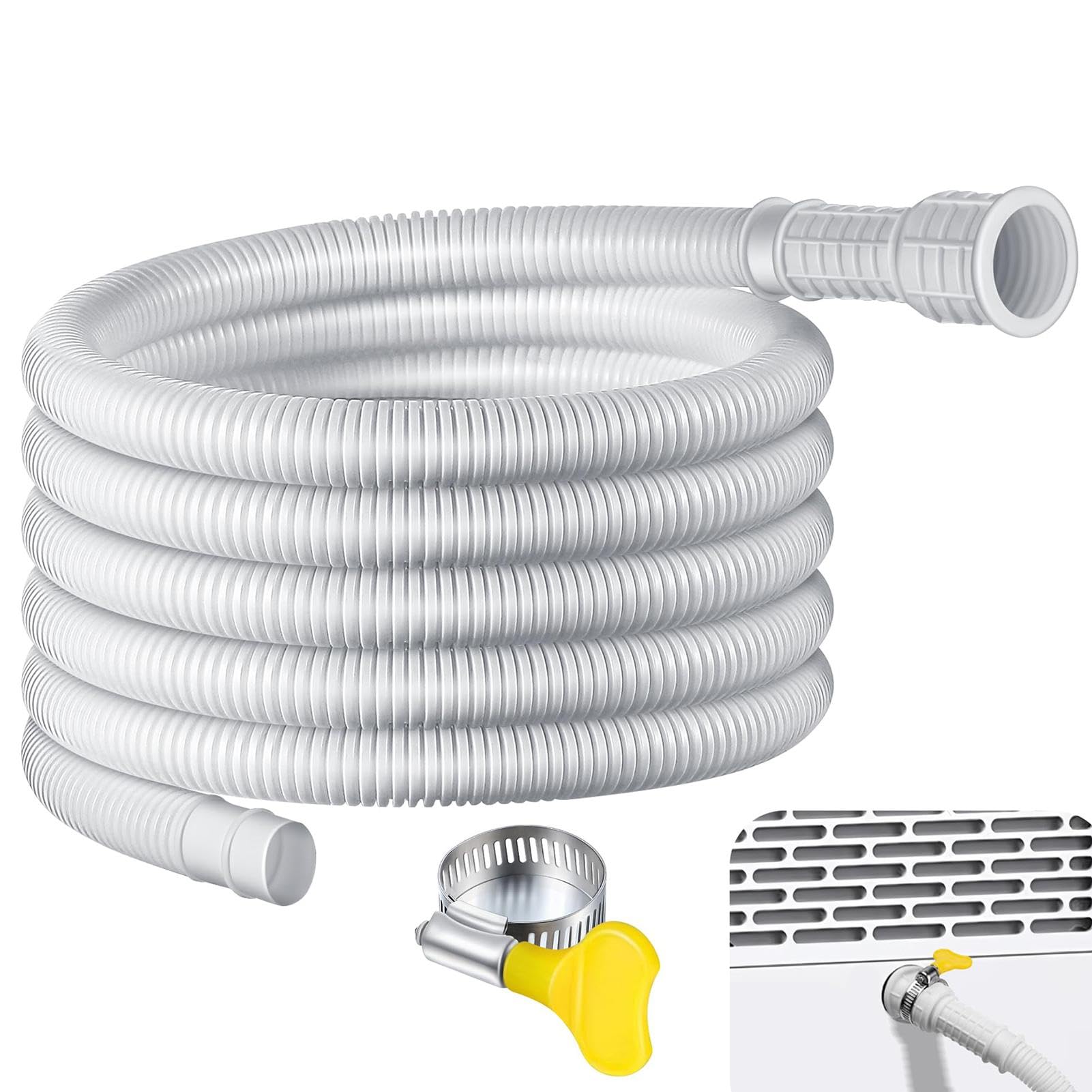Air Conditioner Drain - Flexible Drain Piping Kit Portable Hose | White Dehumidifier Drain Hose | Air Conditioner Parts & Accessories Hose for AC | Polyethylene Hose for Air Conditioners