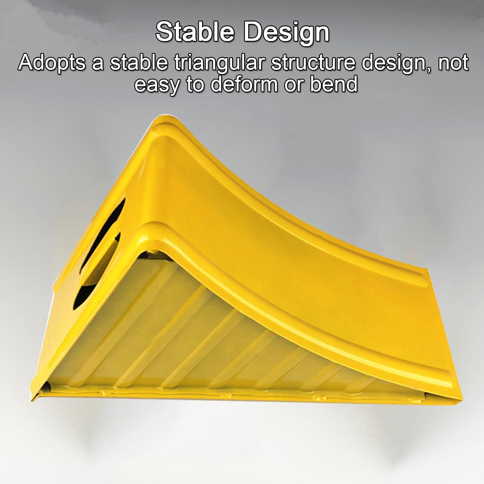 Cuneis per Auto, Cunei con Maniglia, Adatto per Garage, Vialetti o Rampe, Presenta Un Esterno Giallo Brillante ed è Durevole