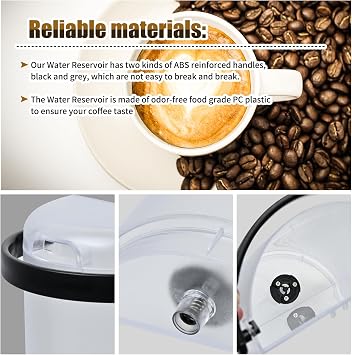 Water Reservoir Compatible with Keurig K-Cafe Single Serve Coffee Latte & Cappuccino Maker,Fit for Special Edition K83 and K84 Coffee Maker,Water Tank About 42 OZ w/Lid (Black handle)