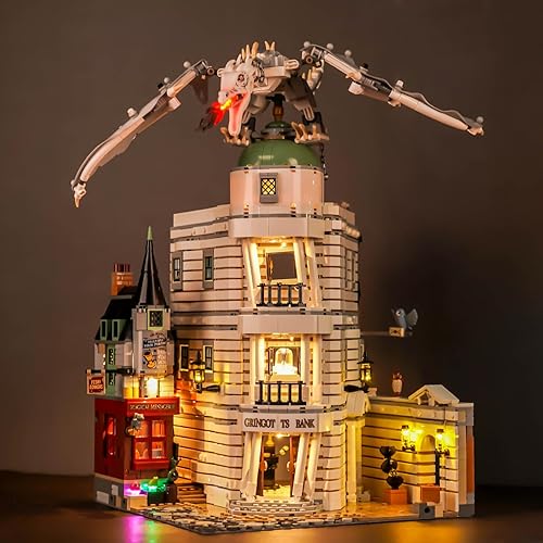 Miniatura 9 de BrickBling Kit de iluminación LED para Lego Gringotts Wizarding Bank Juego de construcción, luces musicales Verison compatibles con Lego 76417, solo