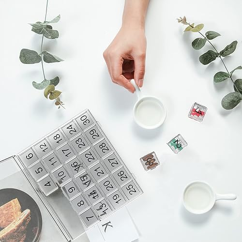 Miniatura 5 de Organizador mensual de píldoras, pastillero de 30 días, fácil de abrir, compartimentos grandes, estuche portátil para viajes, organizador de