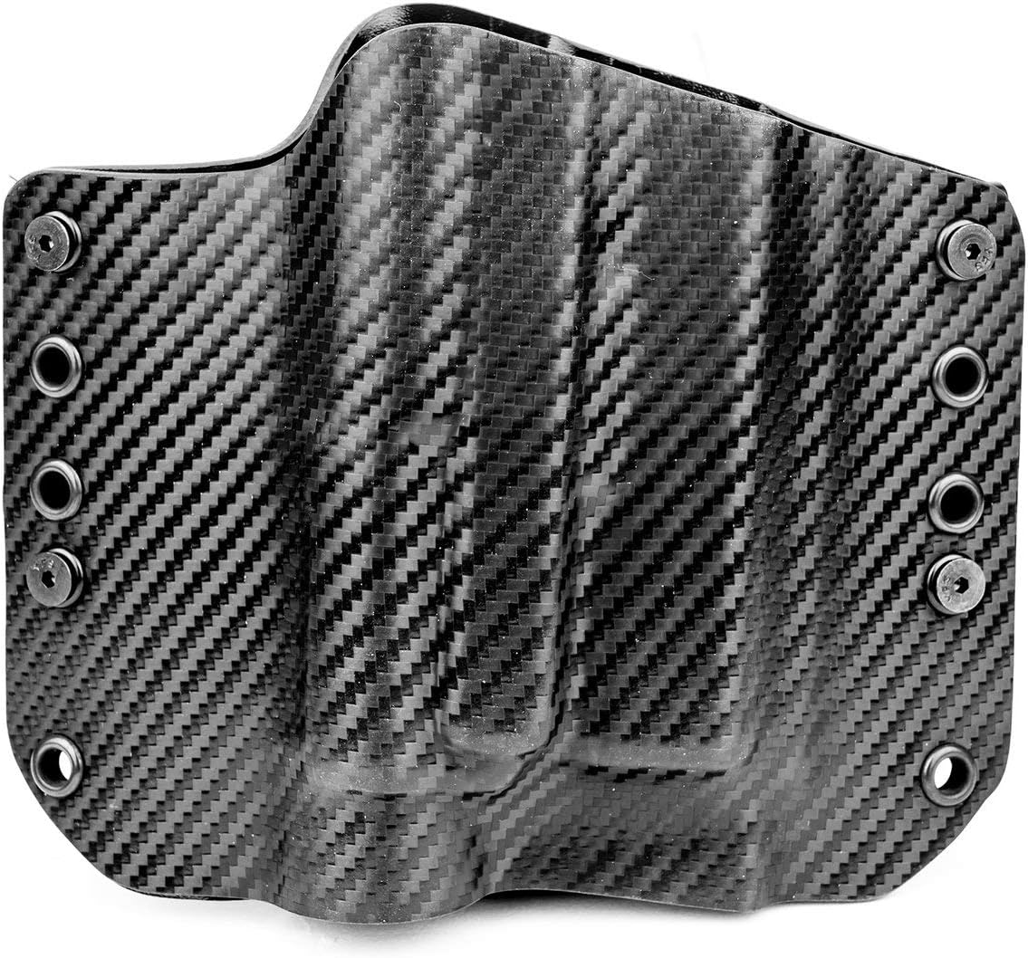 R&R Holsters: OWB Kydex Holster for Streamlight TLR-1, TLR-1S, TLR-1HL - 50+ Gun Models Available - Black Carbon Fiber