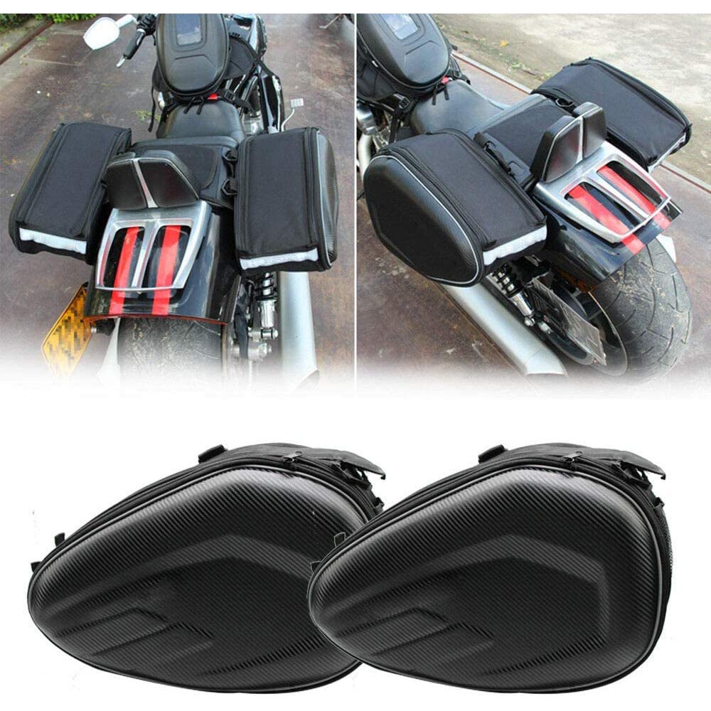 Buy Saddle Bag, TBVECHI Black Motorcycle Rear Seat Luggage Saddle Bag