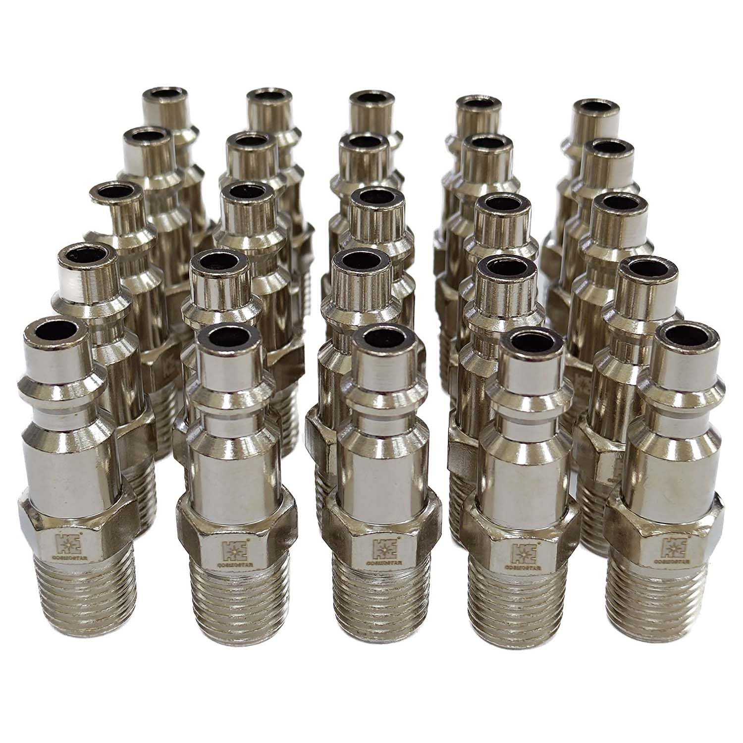 Raccords d'air MNPT anti-fuite en acier COSMOSTAR 6,35 mm - Connecteur NPT industriel pack de 25 pièces