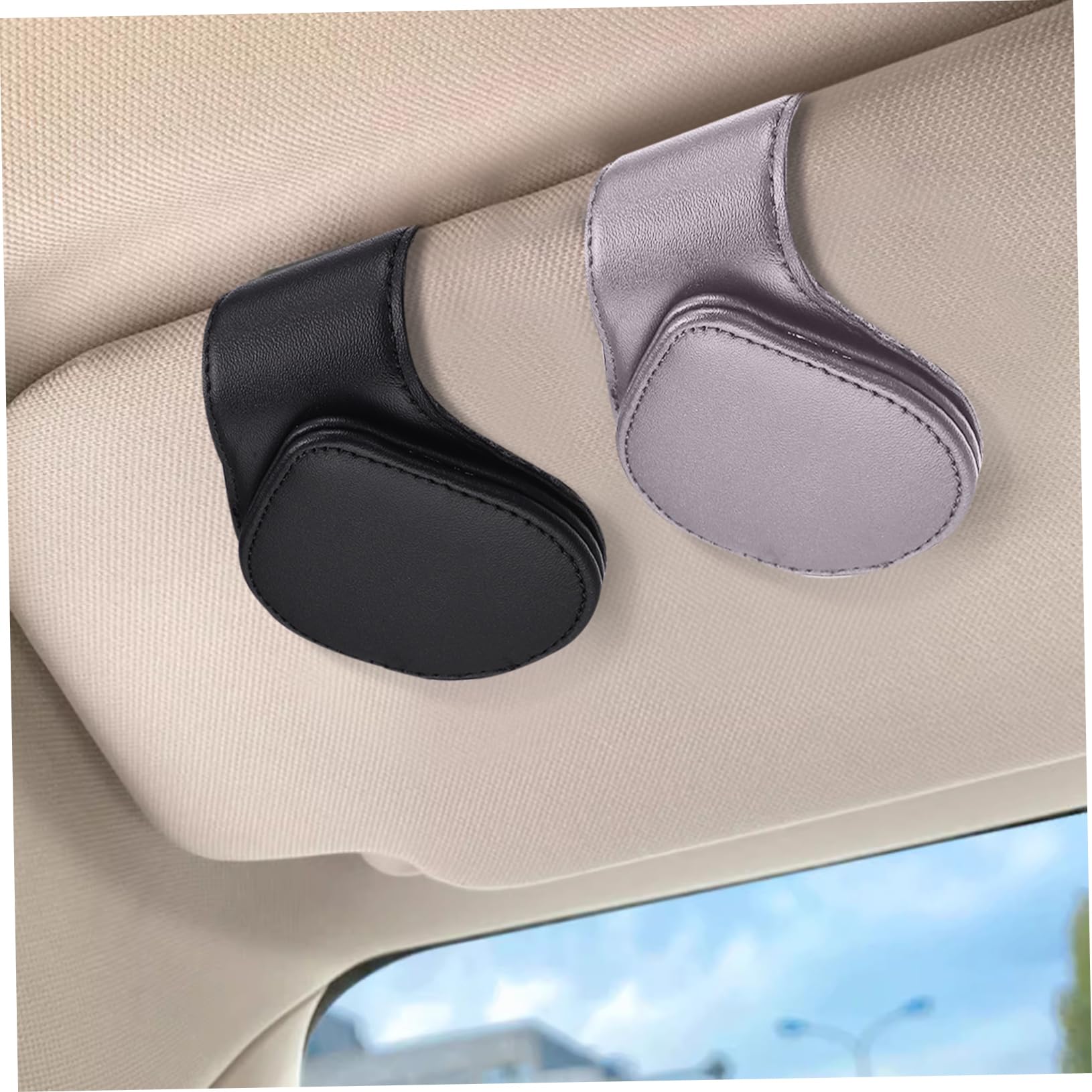 SOLUSTRE 6pezzi Portaocchiali Auto Supporto Magnetico Per Occhiali e Carte Accessorio Per Visiera Auto Protezione Da Graffi e Danni Facile Installazione e Design Efficiente