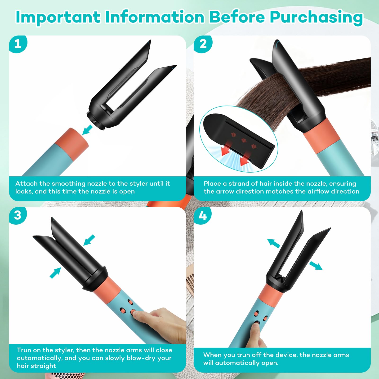 Accessoire lisseur pour Dy-son Airwrap HS01 HS05 HS08, brosse sèche-cheveux pré-coiffage pour cheveux bouclés, accessoires professionnels pour cheveux Salo (noir)