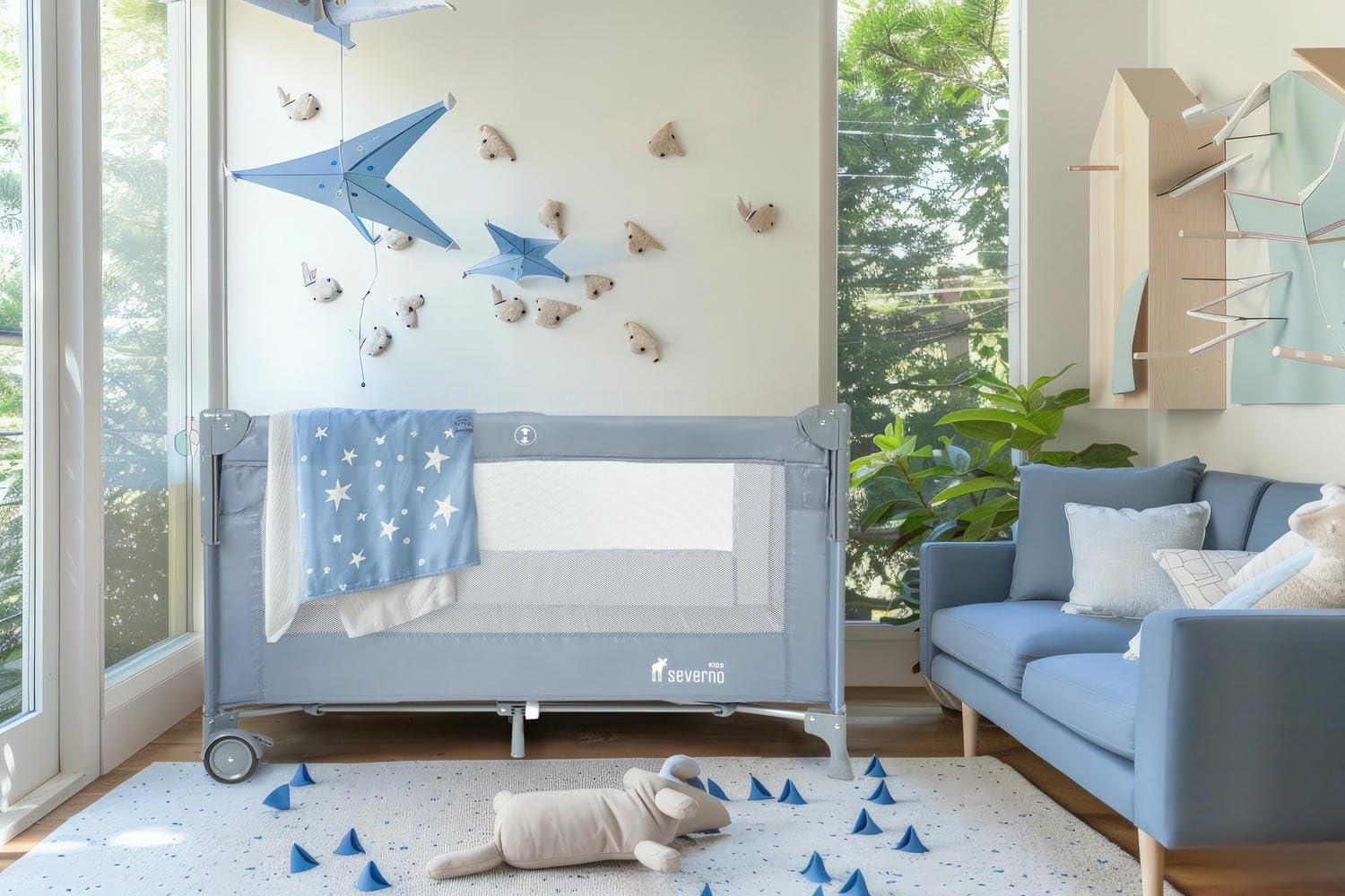 Kids Close to Mommy Baby Reisebett 2-en-1 – Cama auxiliar y cuna de viaje plegable para niños con 2 niveles, mosquitero, colchón, ruedas y bolsa de transporte – Cuna de viaje para bebés hasta
