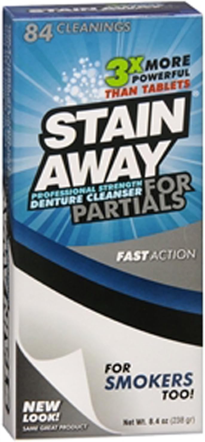 Stain Away Denture Cleanser for Partials and Smokers - 8.4 (Pack of 2)