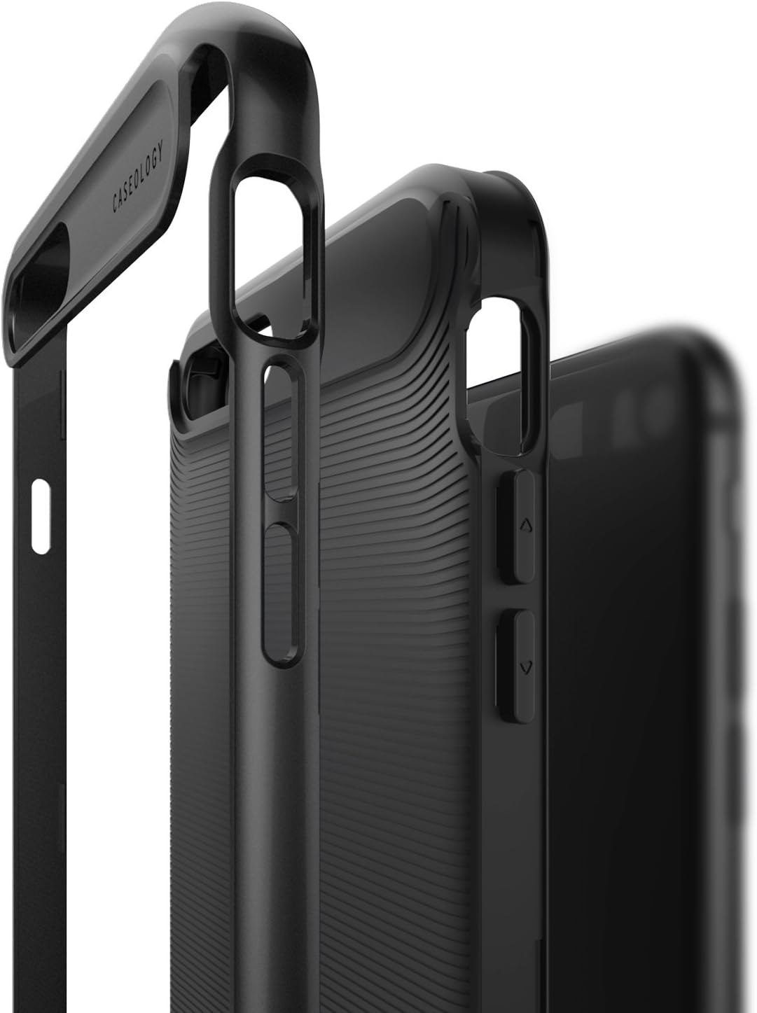 Caseology Wavelength for Apple iPhone 8 Plus Case (2017) / for iPhone 7 Plus Case (2016) - Stylish Grip Design - Matte Black