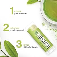 Vista 2 de Hurraw! Bálsamo labial de té verde, paquete de 3: orgánico, certificado vegano, sin crueldad y sin gluten. Sin OMG, ingredientes 100% naturales. Sin