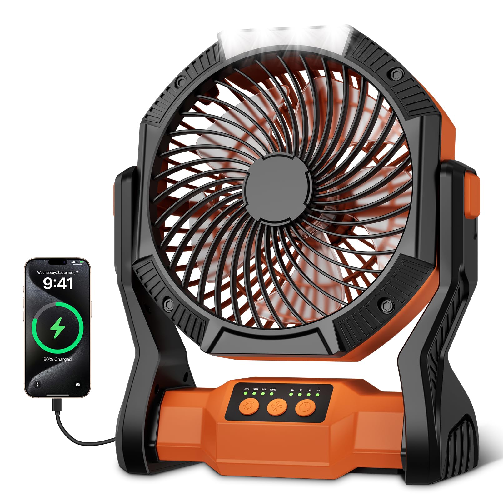 Aynvixt Portable Rechargeable Fan with LED Light