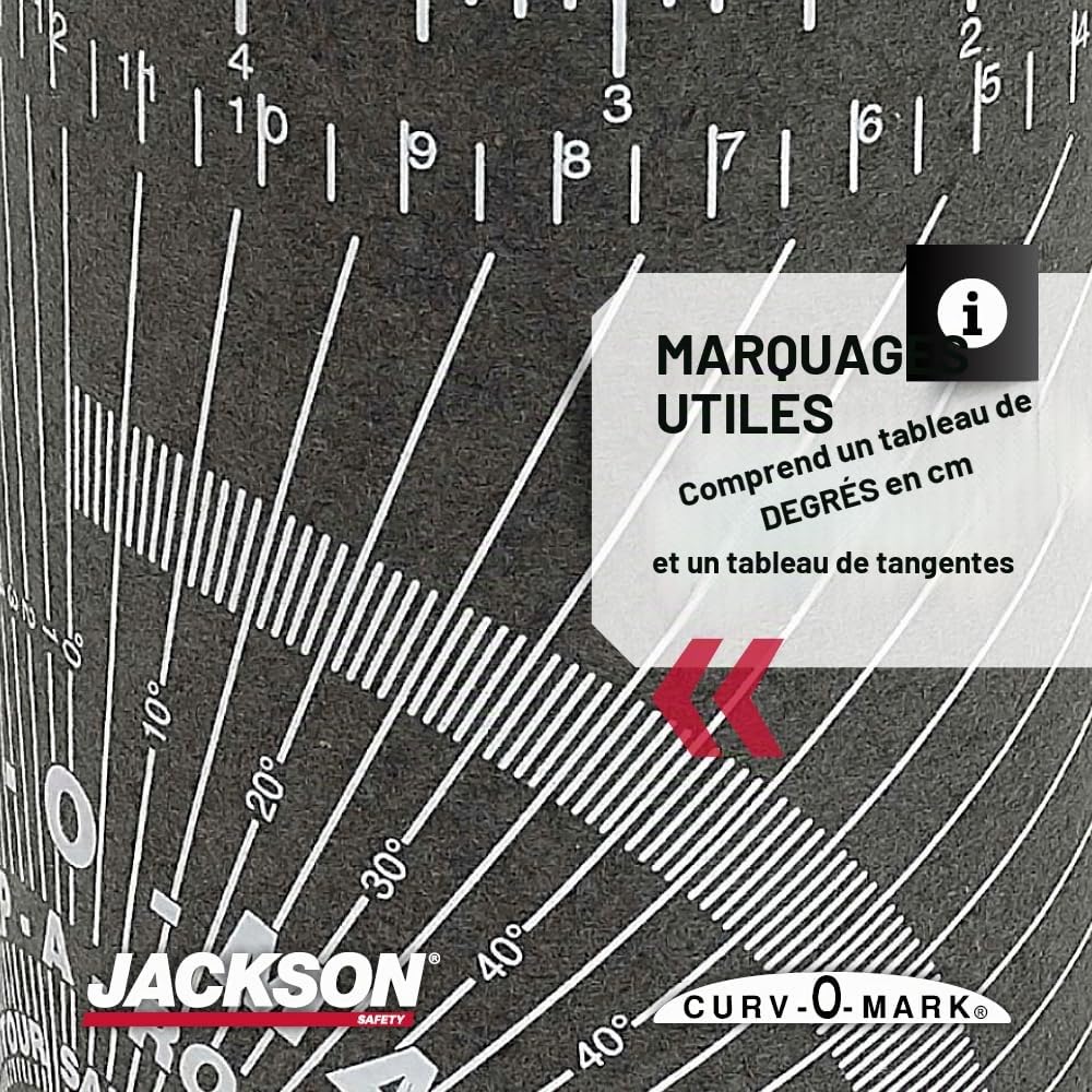 Jackson Safety 14753 Règle Curv-O-Mark Wrap-A-Round, Grande, Noire, Diamètre du tuyau: 3" to 10"