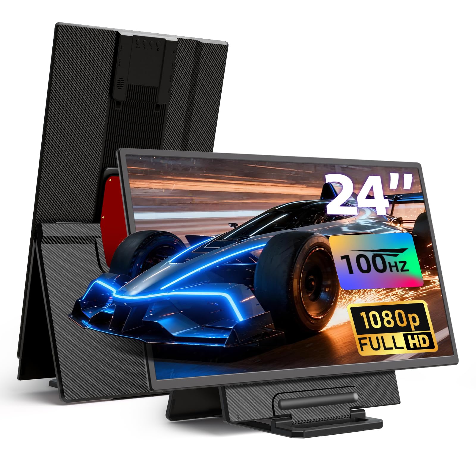 large portable 1080p fhd monitor with hdmi usb-c ports and magnetic stand