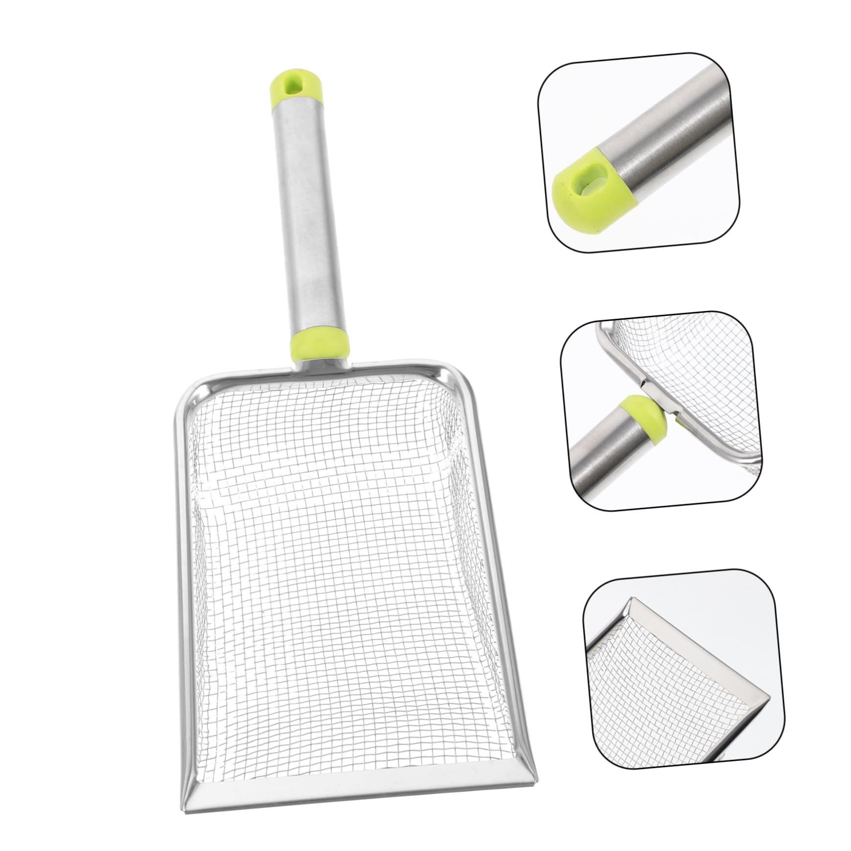 BESPORTBLE 4pezzi Raschiatore per Lettiera Acciaio Inox con Rete Fine per Pulizia Lettiere e Angoli Accessorio per Gatti e Rettili