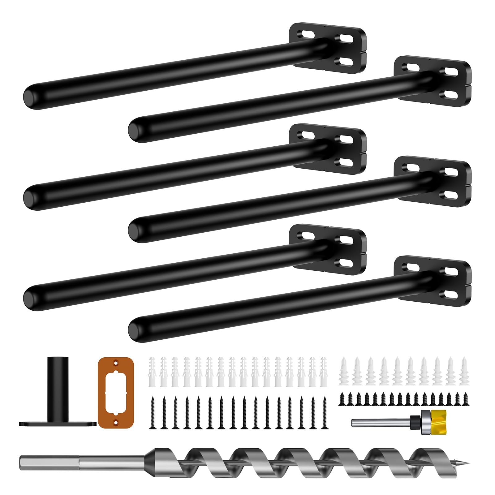 6pcs Wall Shelf Brackets Heavy Duty Floating Shelf Bracket Hidden,Invisible Black Shelving Brackets Decorative Floating Shelf Hardware Heavy Duty,Metal Shelf Support Bracket(6"-6pcs) — Amazon image 10