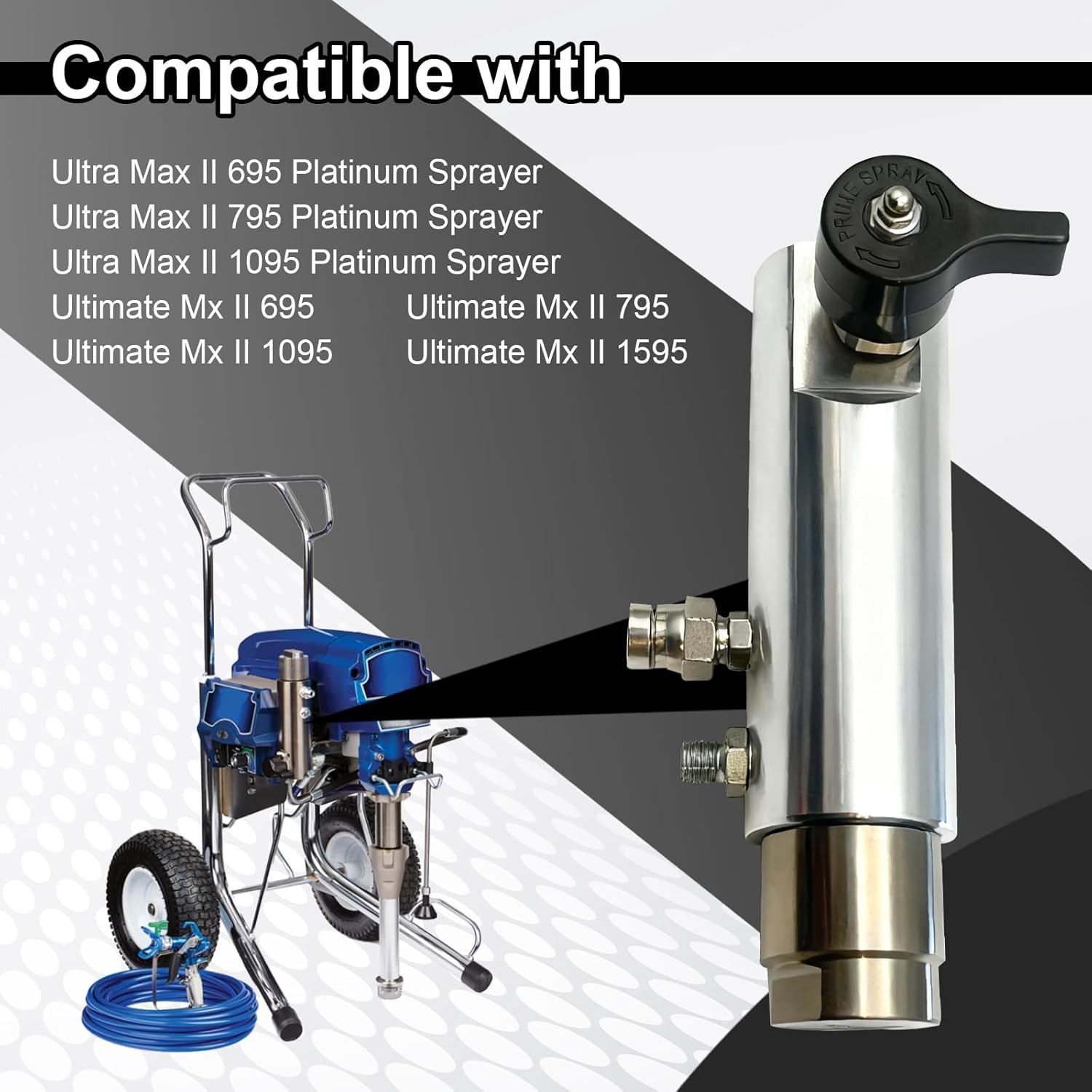15C838 Airless Paint Sprayer Filter Assembly Compatible for Ultimate Mx II 695/795/1095/1595 with Reflux Valve