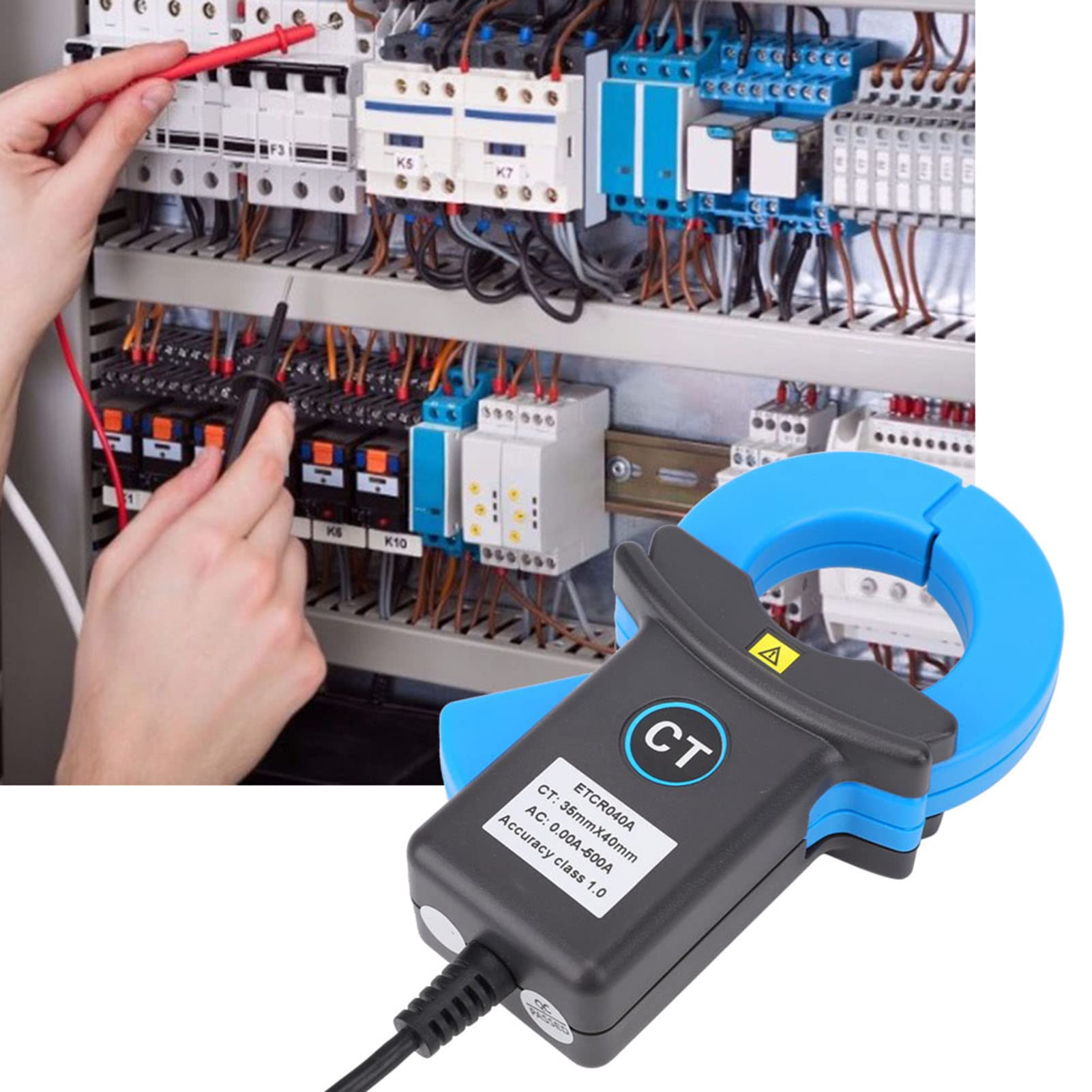 Sensor de Corriente de Sujeción -skleck -Detección del Instrumento de Medición Industrial Eléctrico Conector BNC Azul para Detección con Alta Precisión (ETCR040A)