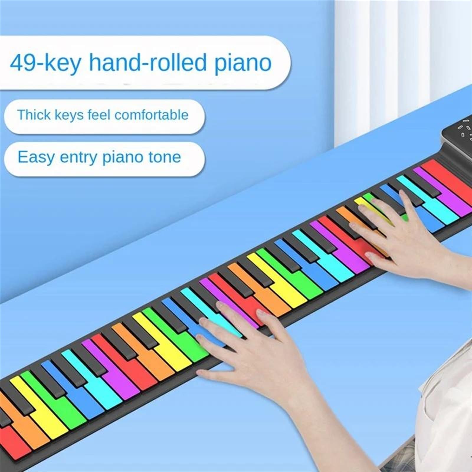 Pianoforte Roll-up Flessibile Con Tastiera Digitale A 49 Tasti Con Altoparlante Pianoforte Elettronico A Mano Per Gli Amanti Della Musica Pianoforte Elettronico per Principianti