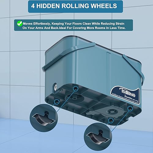 Vista 20 de Mopa giratoria de gran capacidad Gen 1 y cubo, para hogares grandes y días de limpieza profunda, sistema de 4 cámaras que separa el agua sucia