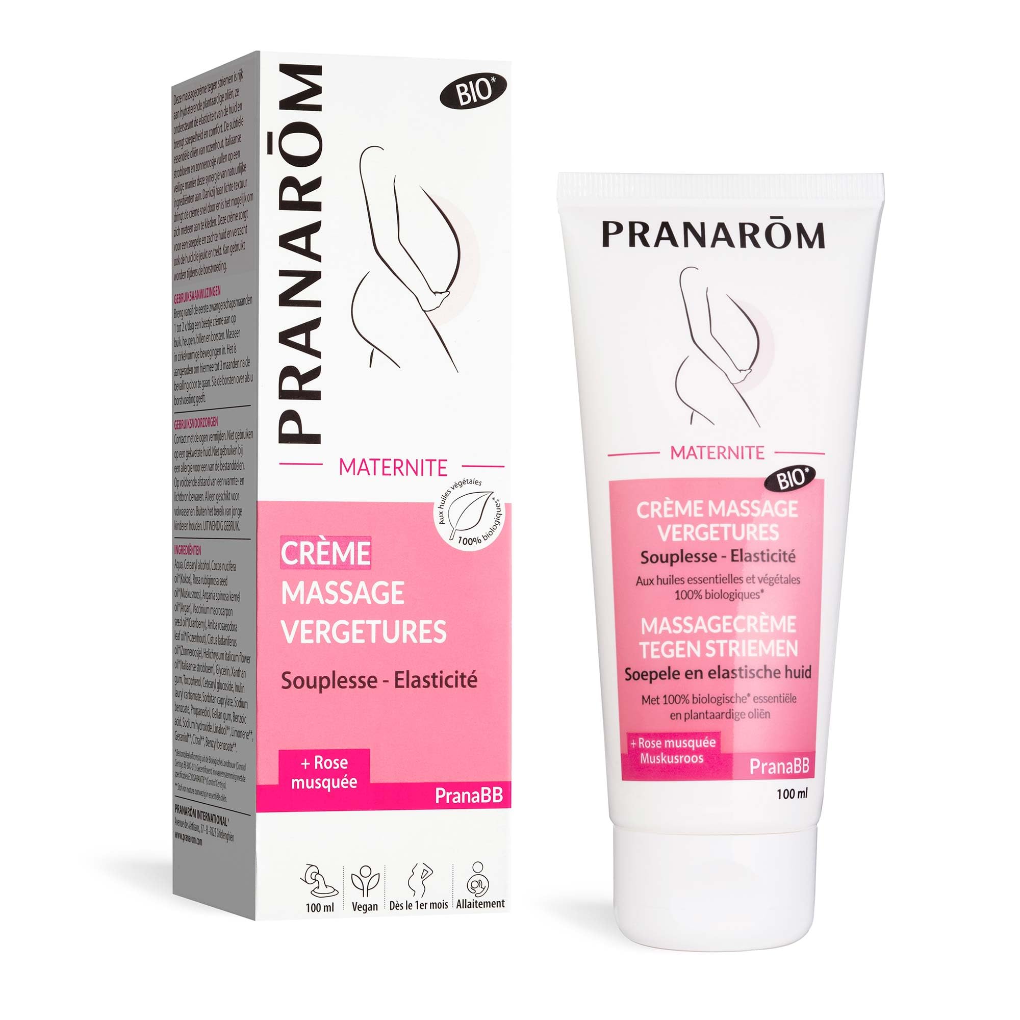 PranaBB crème maternité massage vergetures bio 100ml