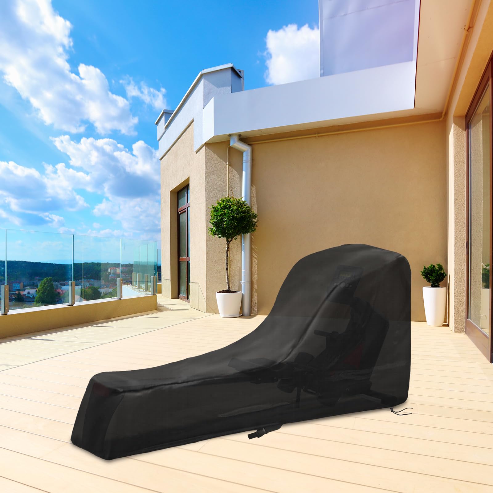 Housse de rameur Concept 2 - Accessoires de rameur étanche à la poussière et à la poussière - Pour rameur Concept 2 - 241,3 x 61 x 101,6 cm (L x l x H) - Noir