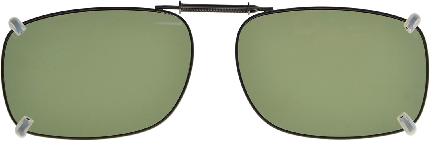 Eyekepper Metal Frame Rim Polarized Lens Clip On Sunglasses 2 1/16" x1 3/8" - Image 2