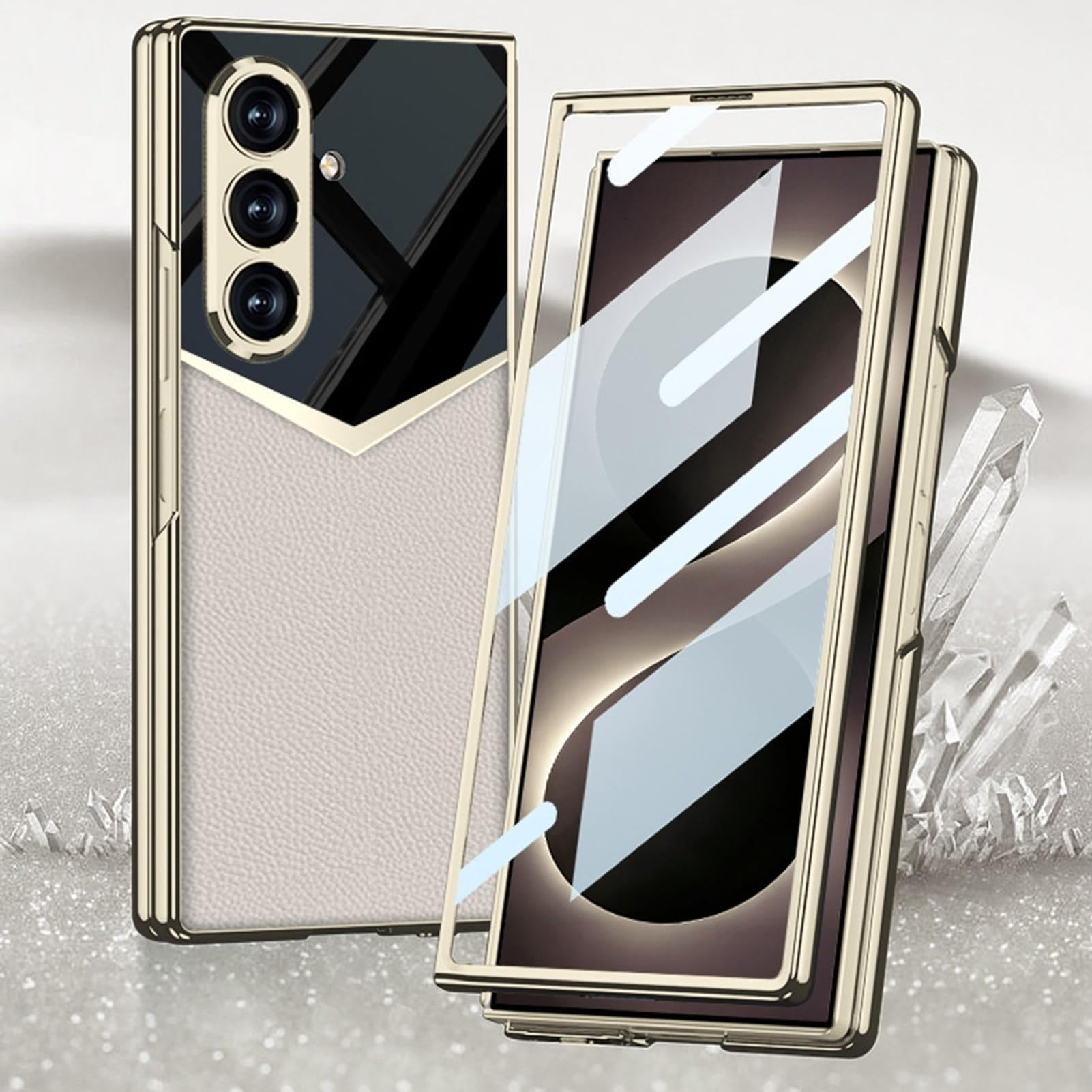 Funda para Samsung Galaxy Z Fold 8 Ultra, Ultra Delgado Cuero Carcasa