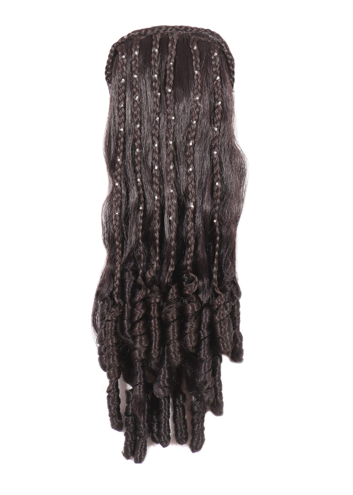 Wig and Hair Extension Long Curly wavy wig Cap Comb Braid Stone work Synthetic Black Hair Wig for Women And Girls,Juda Accessories Nakli Baal for Women and girls 30Inch-image-21