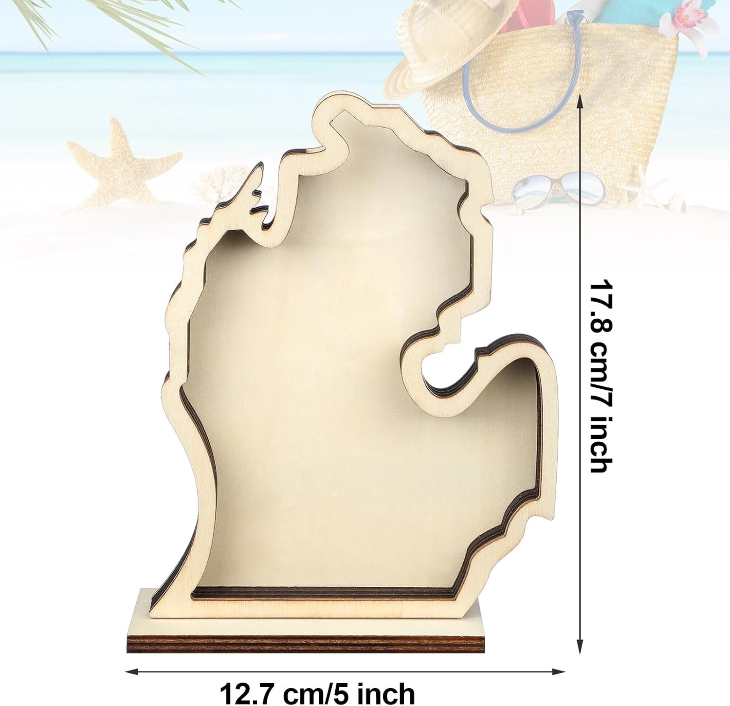 Croblissful Michigan Shaped Wooden Shadow Box with Acrylic Window image 2
