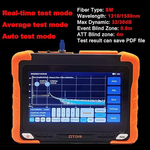Miniatura 4 de YICIZOL 7 pulgadas de pantalla táctil SM fibra óptica OTDR Reflectómetro de dominio de tiempo óptico 13101550nm 3230dBm Probador incorporado VFL OPM