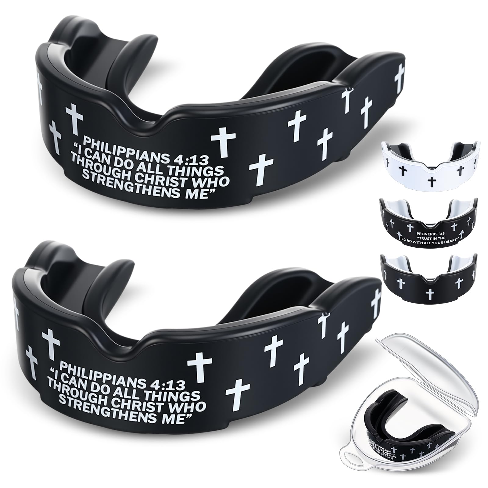 Yaomiao 2 Pcs Christian Mouth/Teeth Guards Black & Philip Adult