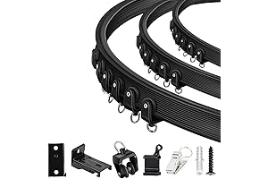 12Ft Black Ceiling Curtain Track