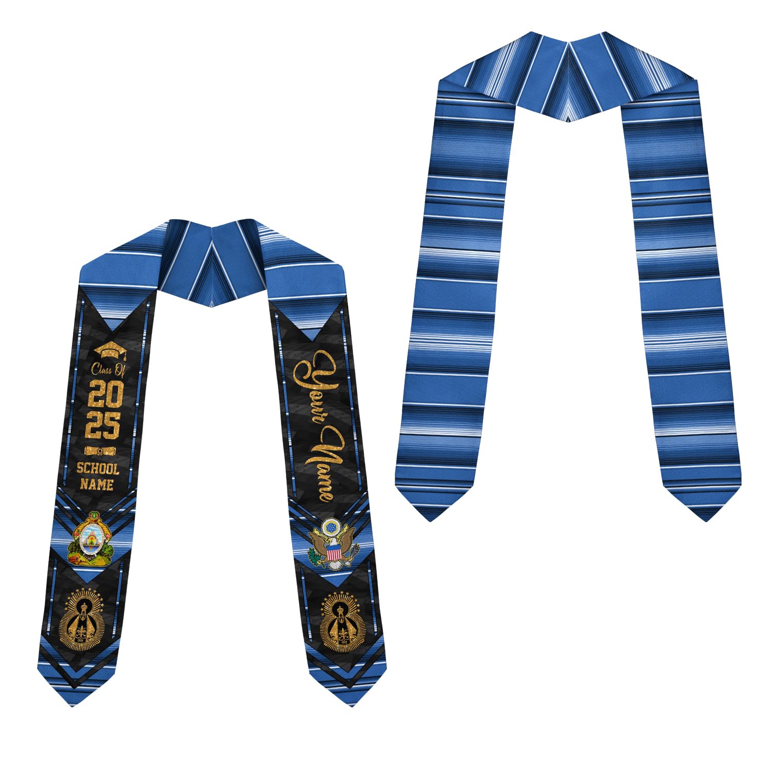 MonkeyVan Personalized Honduran Graduation Stole 2025,Custom Honduras Flag Sash,Honduras Graduation Stole for Class of 2025 S353