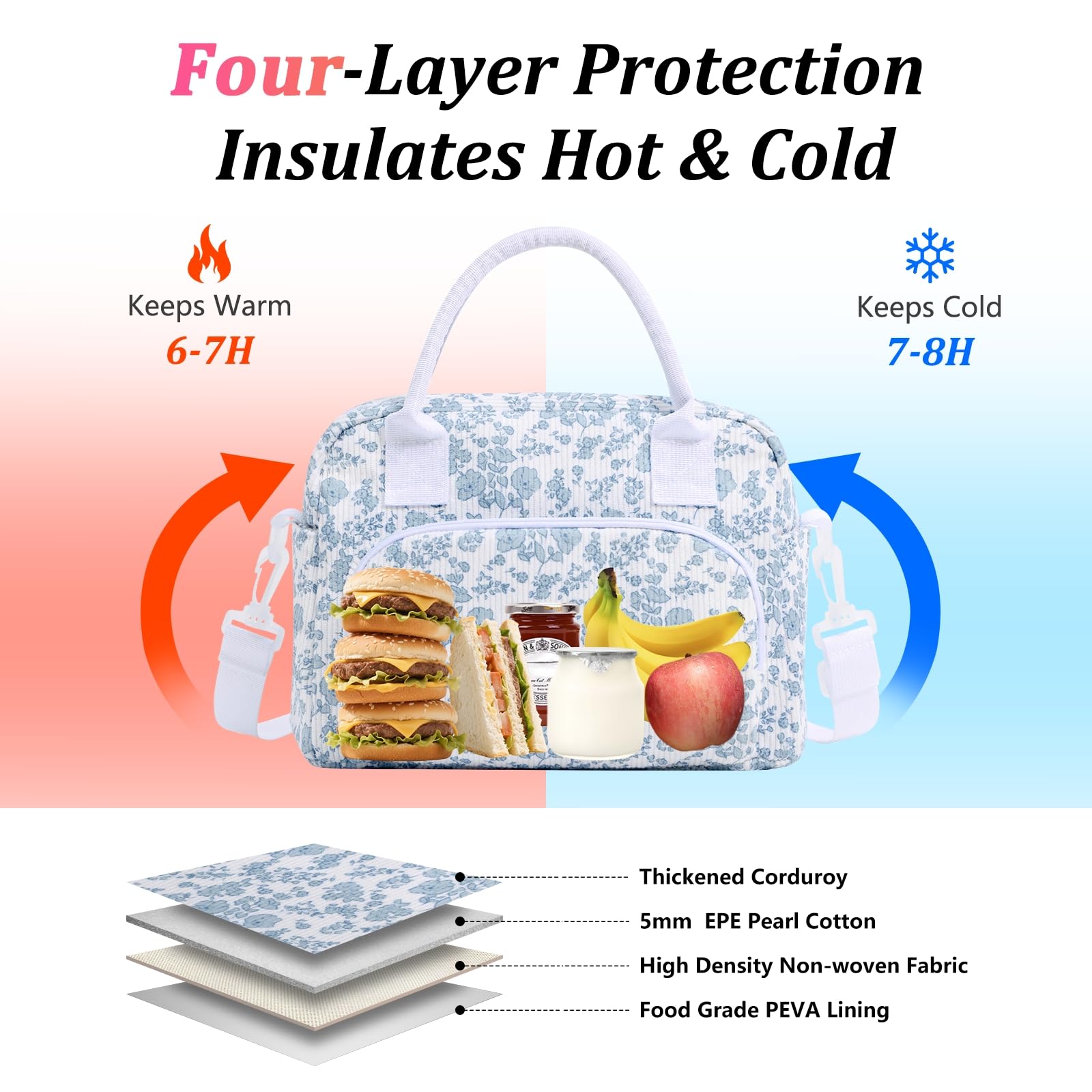 AOTM Lunch Bags for Women 12L Large Insulated Lunch Box with Adjustable Shoulder Straps - Image 3
