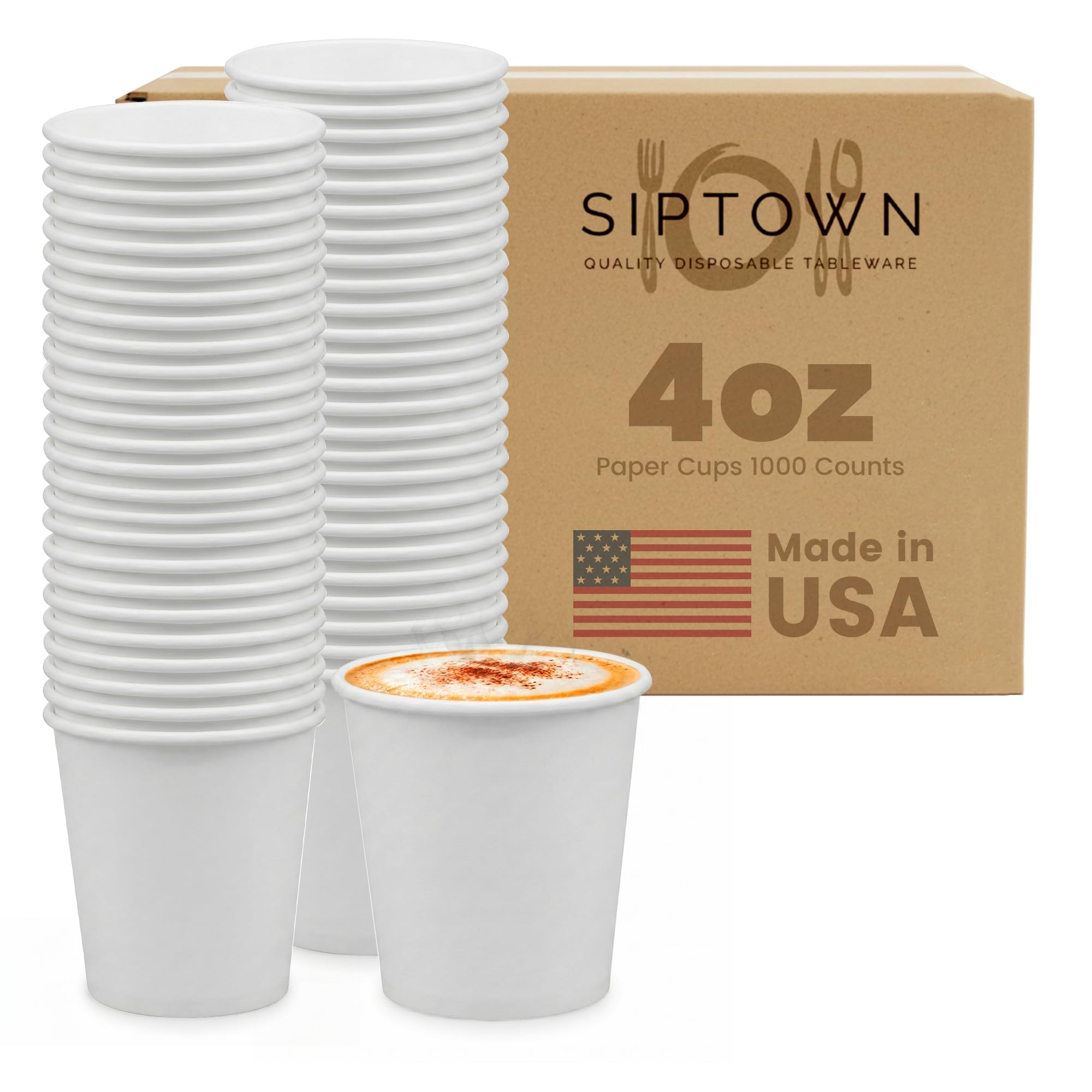 Amazon.com: Paper Cups 4 oz 1000 Pack for Coffee & Espresso | Bulk 1000  Count for Home, Office, Restaurants & Parties | Recyclable Disposable 4  Ounce To-Go Cups for Hot Drinks : Health & Household