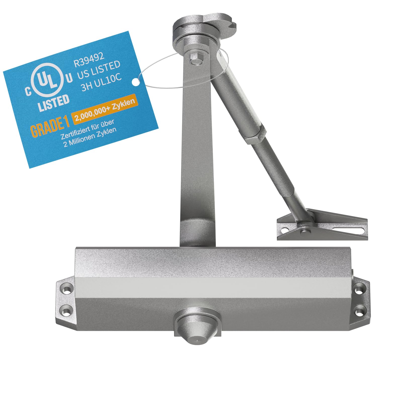 Ferme-porte automatique avec fonction de blocage - Ferme-porte supérieur - Régulation de la force hydraulique en continu EN1-EN6 pour porte intérieure et extérieure - BACKCHECK pour commercial et