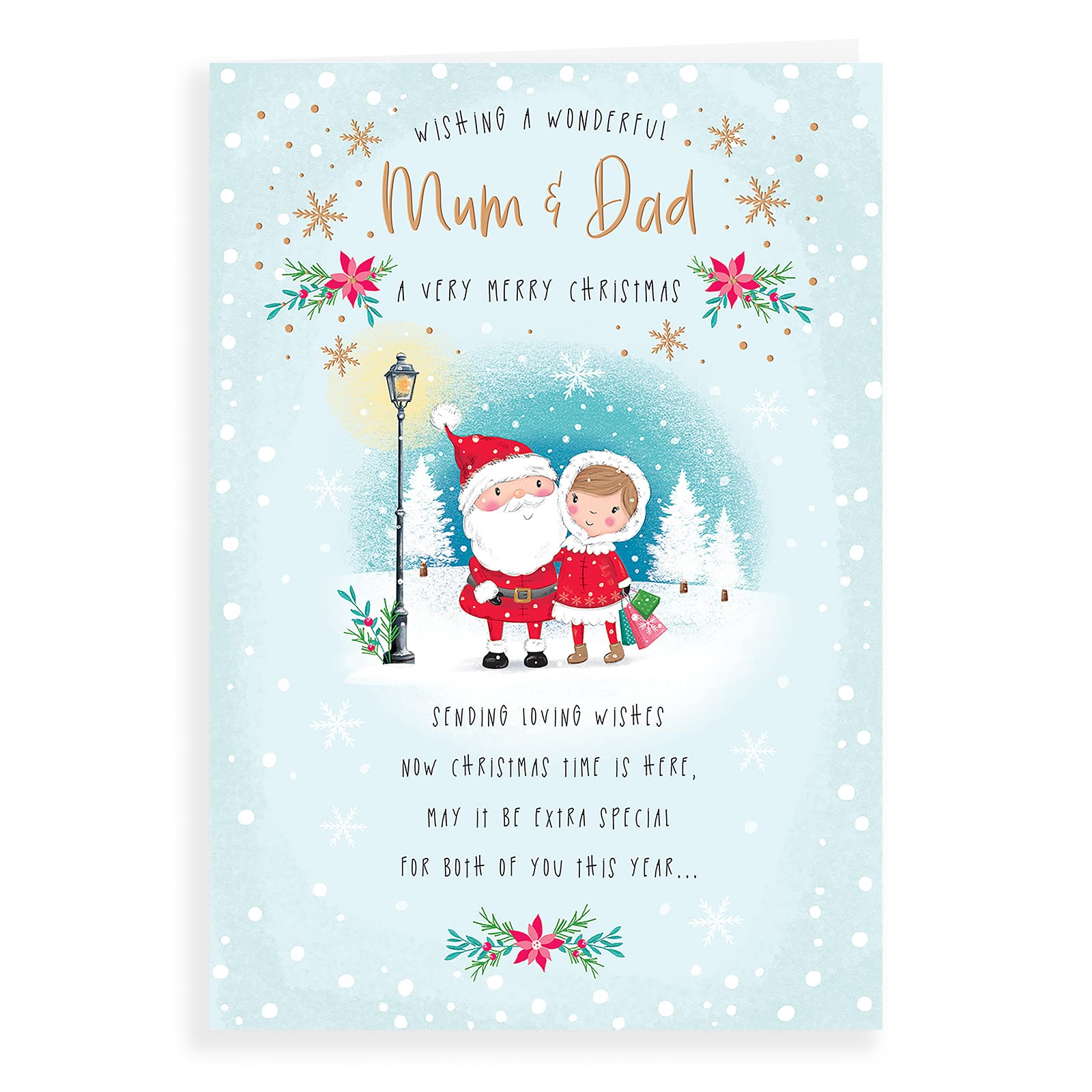 Piccadilly Greetings Avant Garde Studios Character Christmas Card Mum & Dad - 9 x 6 inches, H95023
