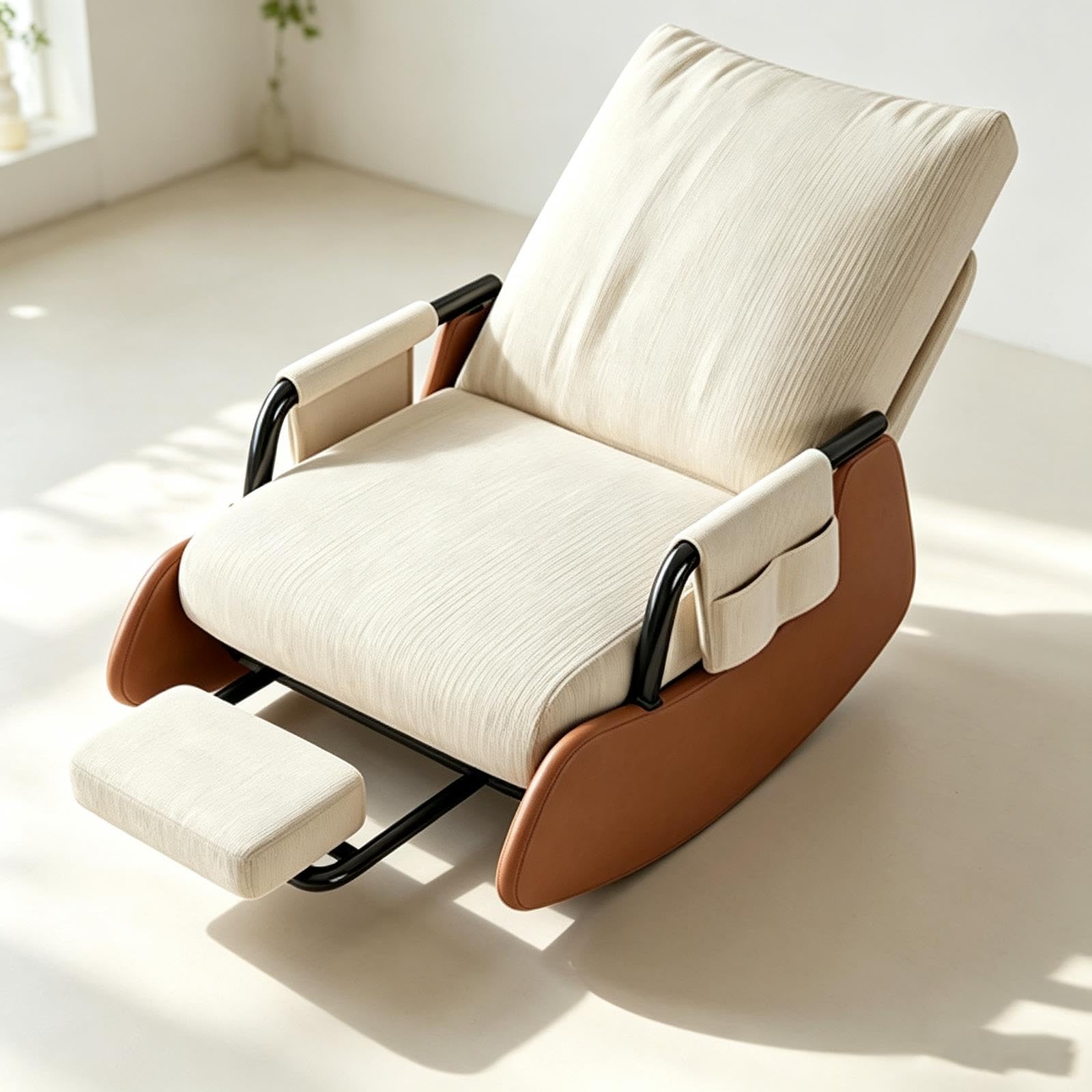Fauteuil inclinable et coulissant avec repose-pieds, fauteuil de salon